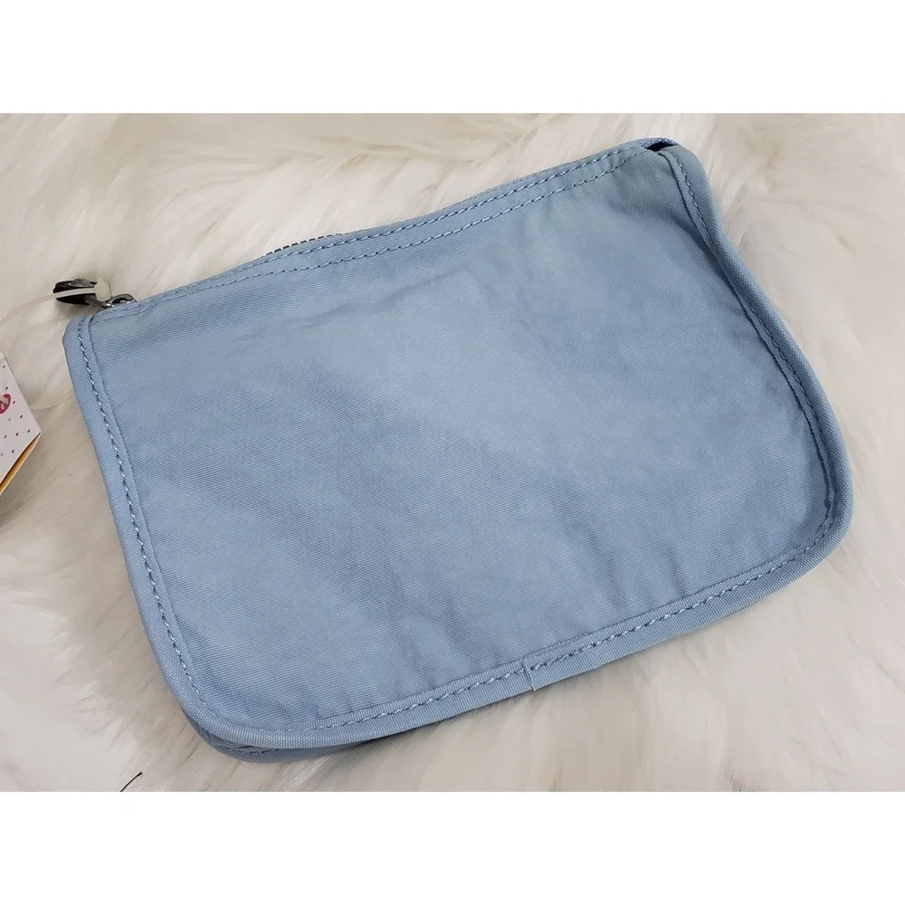 NEW Kipling Harrie makeup pouch solid pool blue sky light harrie baby blu AC8257